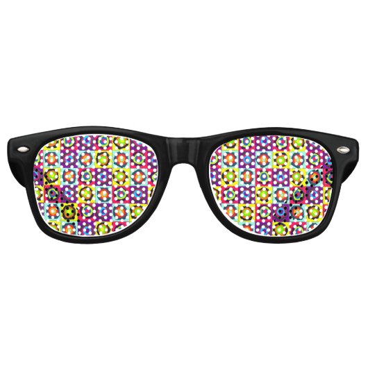 Lunettes De Fête Retro motif de cercles (Devant)