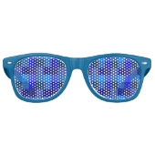 Lunettes De Fête Retro Motif de damier bleu (Devant)