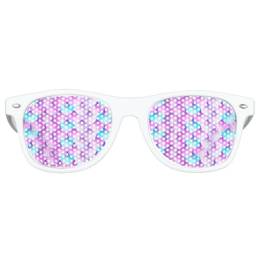 Lunettes De Fête Retro Motif de sirène bleu violet (Devant)