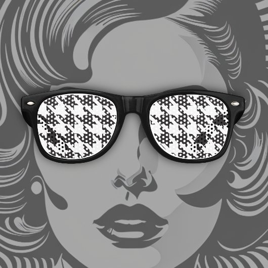 Lunettes De Fête Retro Motif noir et blanc Houndstooth