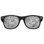 Lunettes De Fête Retro Motif noir et Marbre blanc (Devant)