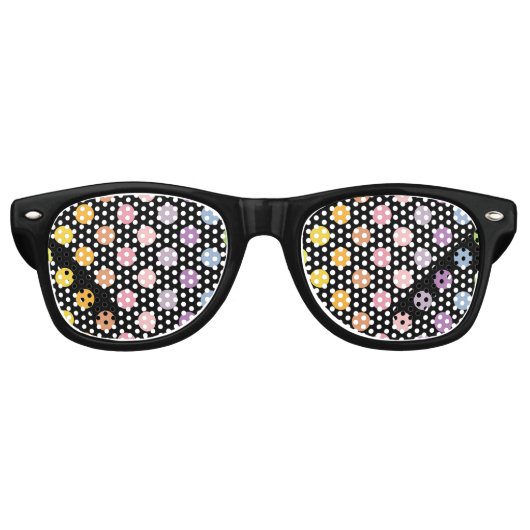 Lunettes De Fête Retro Motif Pois Rainbow (Devant)