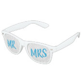 Lunettes De Fête Retro Mr & Mrs Wedding Party Glasses (Angulaire)