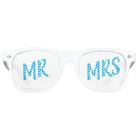 Lunettes De Fête Retro Mr & Mrs Wedding Party Glasses (Devant)