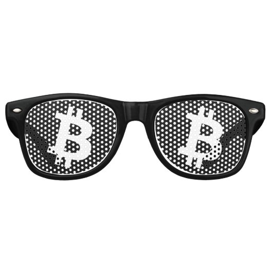 Lunettes De Fête Retro Neurone Bitcoin Noir (Devant)