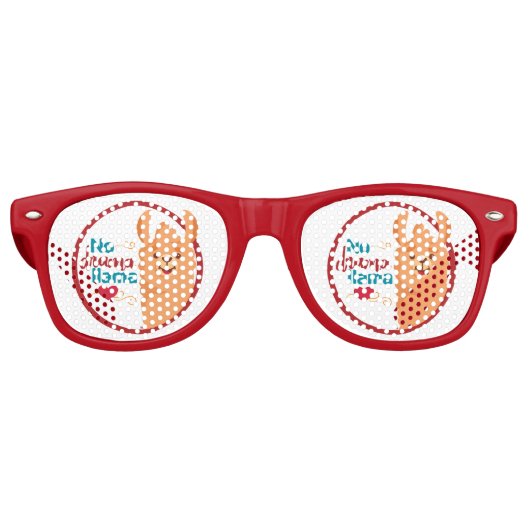 Lunettes De Fête Retro No Drama Llama (Chaud) (Devant)