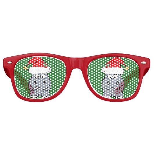 Lunettes De Fête Retro Noël hippo mignon (Devant)