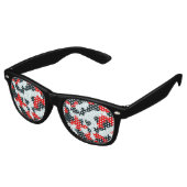 Lunettes De Fête Retro Noir rouge et blanc irrégulier Abstrait (Angulaire)