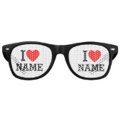 Lunettes De Fête Retro Nom du coeur (Devant)