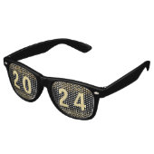 Lunettes De Fête Retro Nouvel An drôle 2019 Noir et Or (Angulaire)