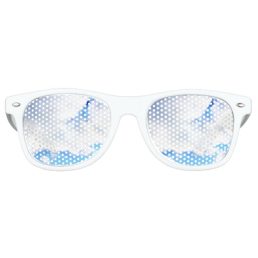 Lunettes De Fête Retro Nuages blancs et ciel bleu (Devant)