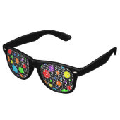 Lunettes De Fête Retro Nuances de la partie Black Rainbow Spots (Angulaire)