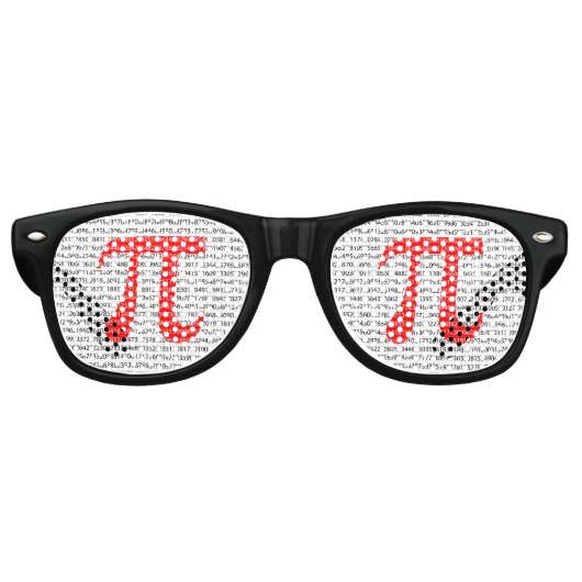 Lunettes De Fête Retro Numéro rouge d'origine pi jour symbole mathématiqu (Devant)