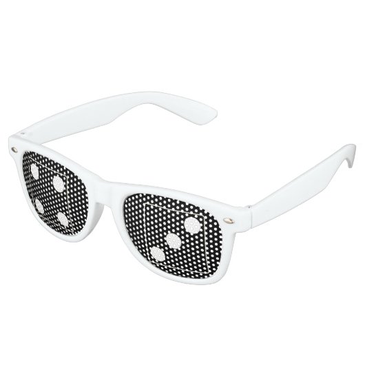 Lunettes De Fête Retro Numéros DICE pips blanc 4 & 3 + vos idées (Angulaire)