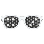 Lunettes De Fête Retro Numéros DICE pips blanc 4 & 3 + vos idées (Devant)