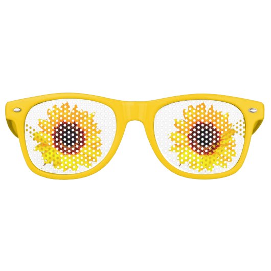 Lunettes De Fête Retro Only a Sunflower Blossom + your text & ideas (Devant)