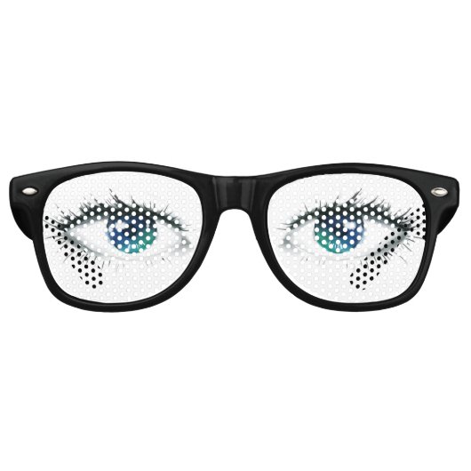 Lunettes De Fête Retro Open Eyes drôle bizarre (Devant)