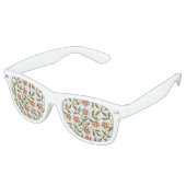 LUNETTES DE FÊTE RETRO ORANGE FLEURS (Angulaire)