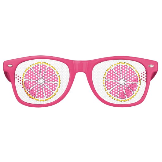 Lunettes De Fête Retro Pamplemousse Tropicale rose Fruit d'agrumes (Devant)