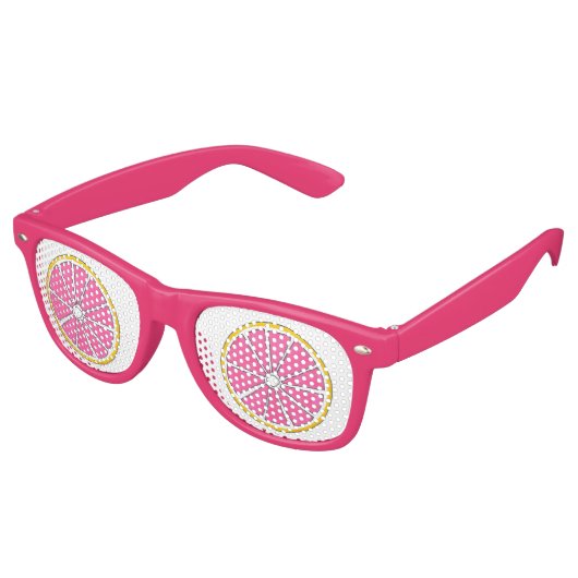 Lunettes De Fête Retro Pamplemousse Tropicale rose Fruit d'agrumes (Angulaire)