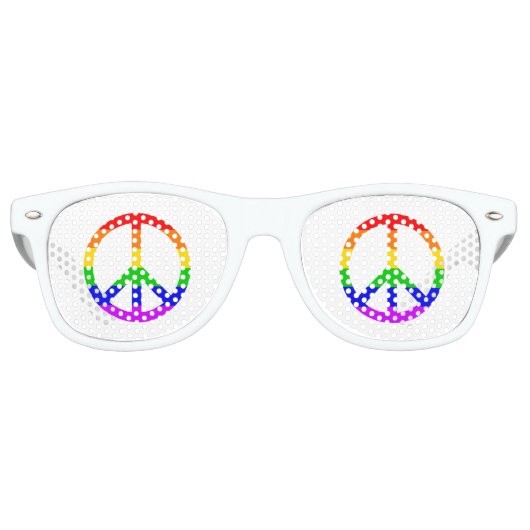 Lunettes De Fête Retro Panneau de paix Rainbow (Devant)