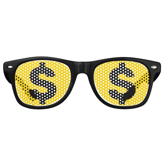 Lunettes De Fête Retro Panneau dollar (Devant)
