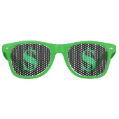 Lunettes De Fête Retro Panneau Dollar argent vert (Devant)