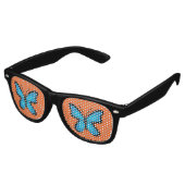 Lunettes De Fête Retro Papillon Bleu (Angulaire)