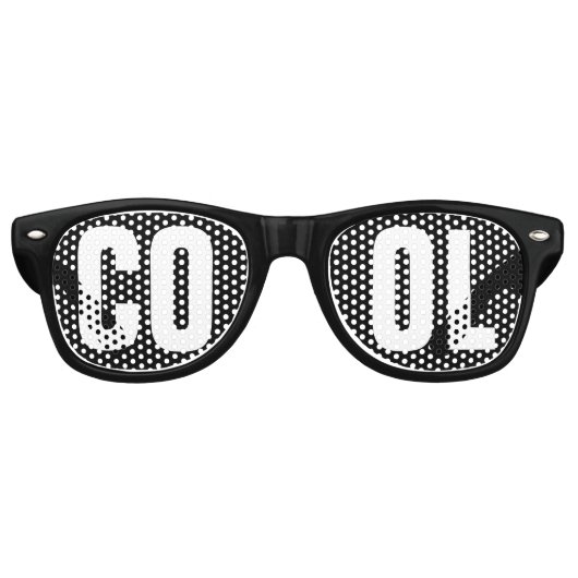 Lunettes De Fête Retro Parti "COOL" noir et blanc (Devant)