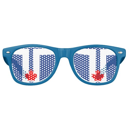 Lunettes De Fête Retro Party Shades Sunglasses with flag of Toronto (Devant)