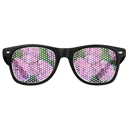 Lunettes De Fête Retro Pastel rose Hortensia hydrangea fleurs (Devant)