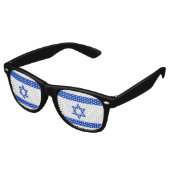 Lunettes De Fête Retro Pavillon Israël bleu et blanc moderne (Angulaire)