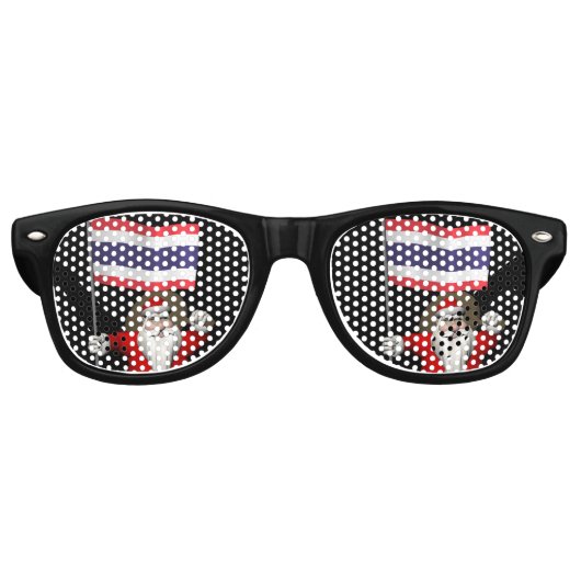 Lunettes De Fête Retro Père Noël Avec Drapeau De Thaïlande (Devant)