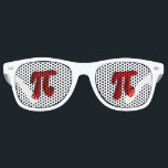 Lunettes De Fête Retro Pi the Constant In 3D<br><div class="desc">The math constant Pi in red set over a white background</div>