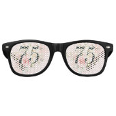 Lunettes De Fête Retro Pink Floral Greenery 75ème anniversaire (Devant)