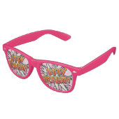 Lunettes De Fête Retro Pink Fun HAPPY BANTHDAY Modern Comic Book (Angulaire)