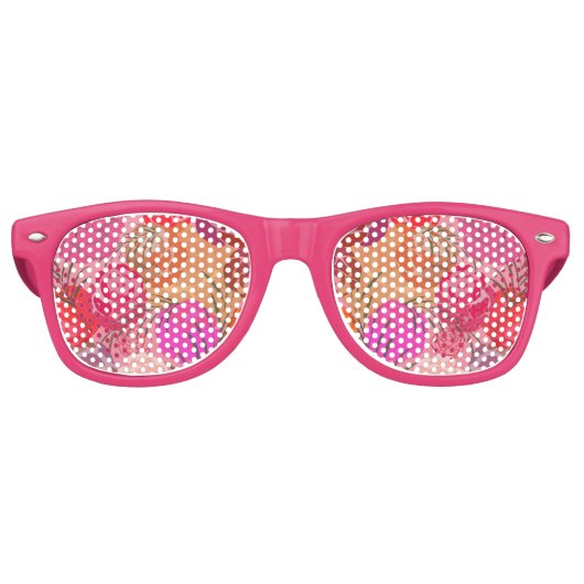 Lunettes De Fête Retro Pink plants (Devant)