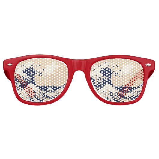Lunettes De Fête Retro Pixel Tsunami 8 bits Pixel Art (Devant)