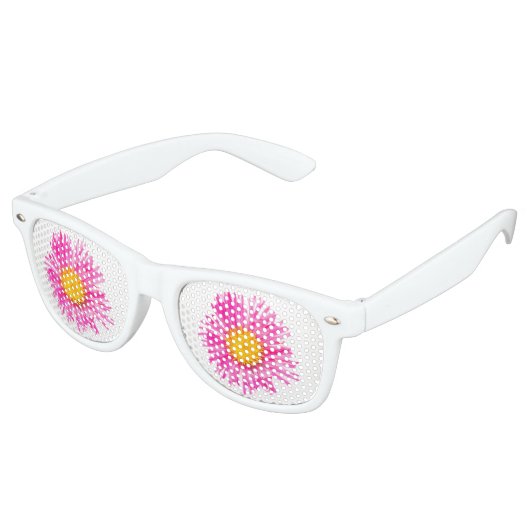 Lunettes De Fête Retro Plante original mignon FLEURS PINK simple (Angulaire)