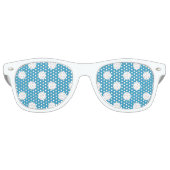 Lunettes De Fête Retro Pois blancs sur Arrière - plan bleu Peacock (Devant)