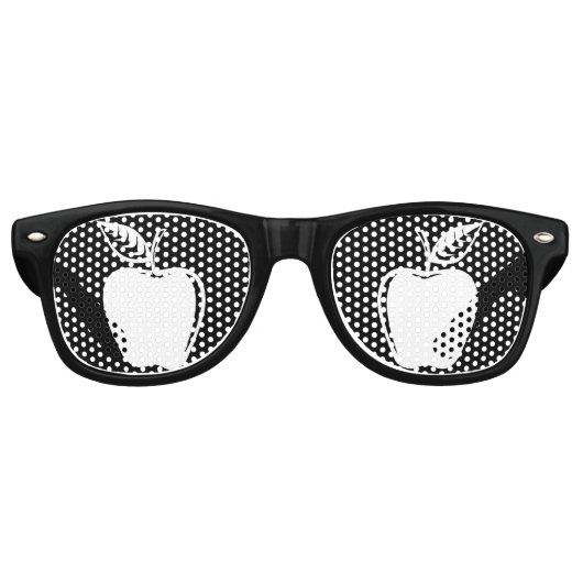 Lunettes De Fête Retro Pomme blanche (Devant)
