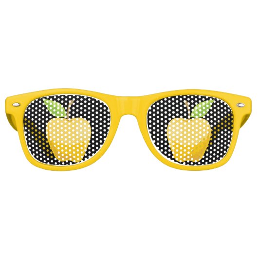 Lunettes De Fête Retro Pomme jaune (Devant)