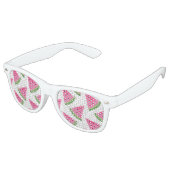 Lunettes De Fête Retro Ponts de pastèque aquarelle (Angulaire)