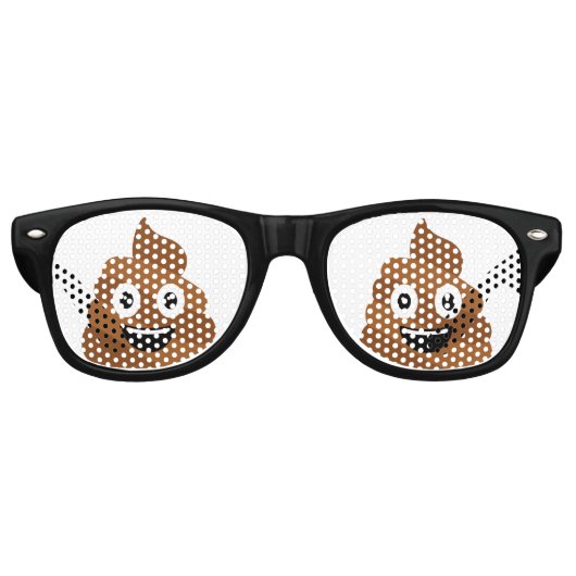 Lunettes De Fête Retro Poop Emoji (Devant)