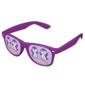 Lunettes De Fête Retro Pretty Purple Penguin Arc-en-ciel (Angulaire)
