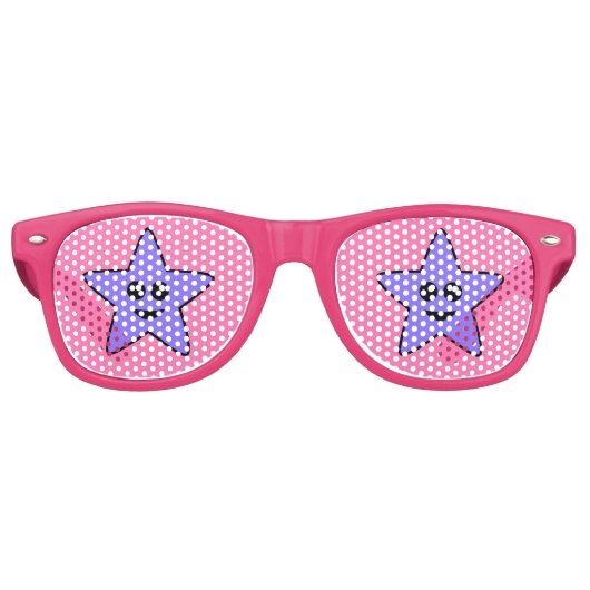 Lunettes De Fête Retro Purple Happy Star Party Shades (Devant)