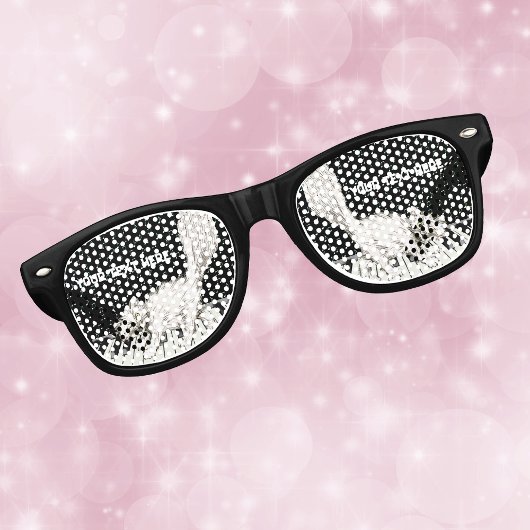 Lunettes De Fête Retro Queue de Fluffy de Chat sur Piano Notes Musique No