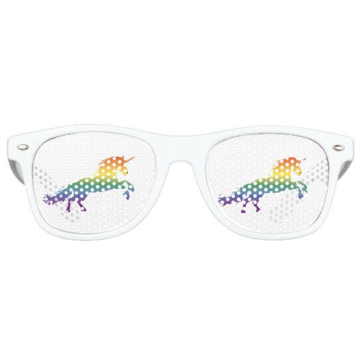 Lunettes De Fête Retro Rainbow Unicorn lgbt (Devant)