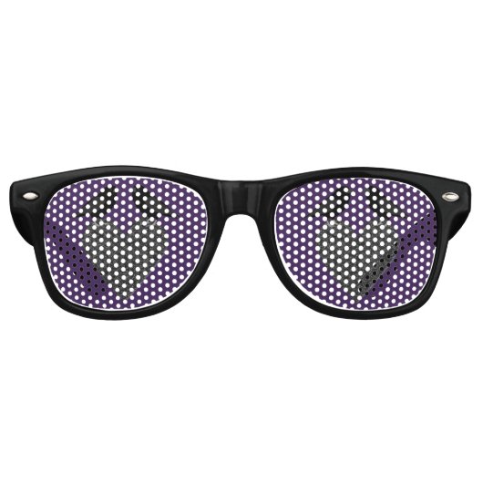 Lunettes De Fête Retro Ravens gothiques et Coeur noir (Devant)