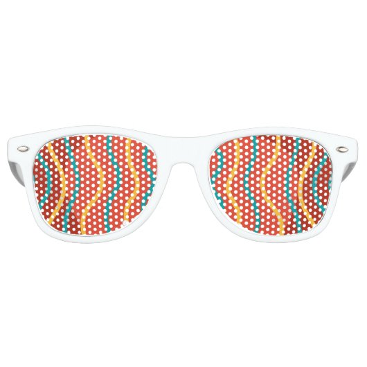 Lunettes De Fête Retro Rayures Colorées Cool (Devant)